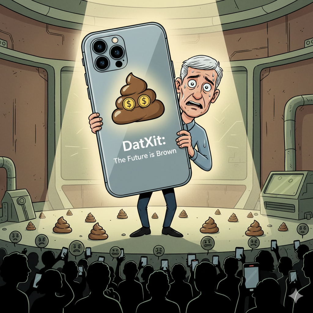 DatXit satirical lore 2025 - Apple exposed