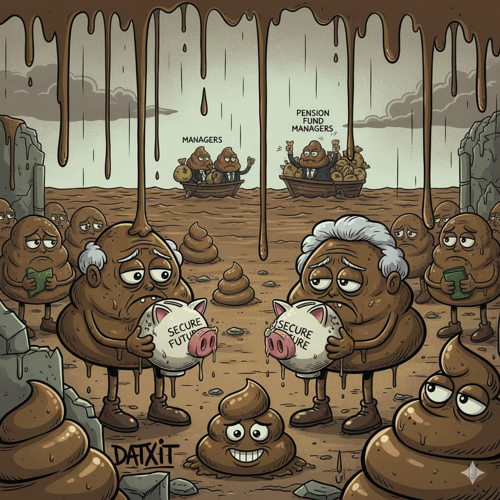 DatXit satirical lore 2025 - Pension crisis